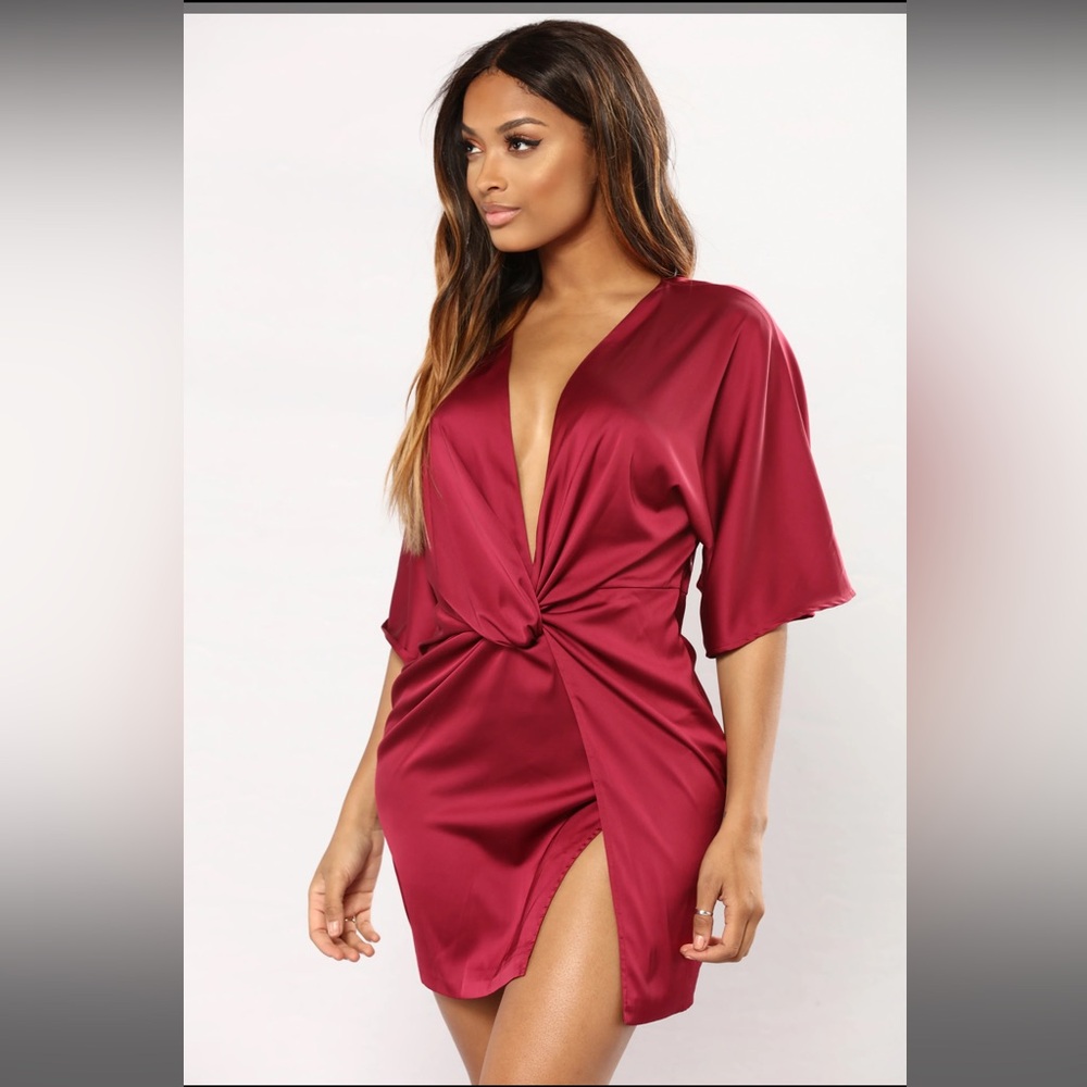 Fashion Nova Satin Robe Dress